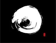 Enso White zen enso on black background