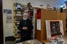 Jerry B. Kaplan, a member of the Sacco and Vanzetti Commemoration Society, and current administrator of the archive.