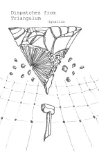 The title "Dispatches from Triangulum" is written above a shattering triangular pane of glass. 