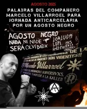 Text from subversive prisoner Marcelo Villarroel for Black August